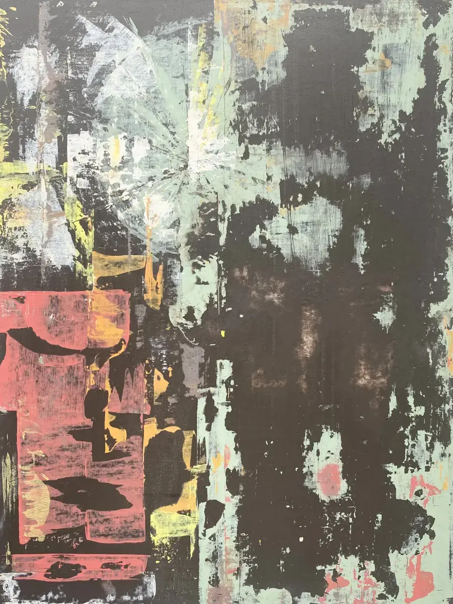 Brigitte Salzmann - kiss on reserve I, 2023, acryl auf holz 40 x 30 cm