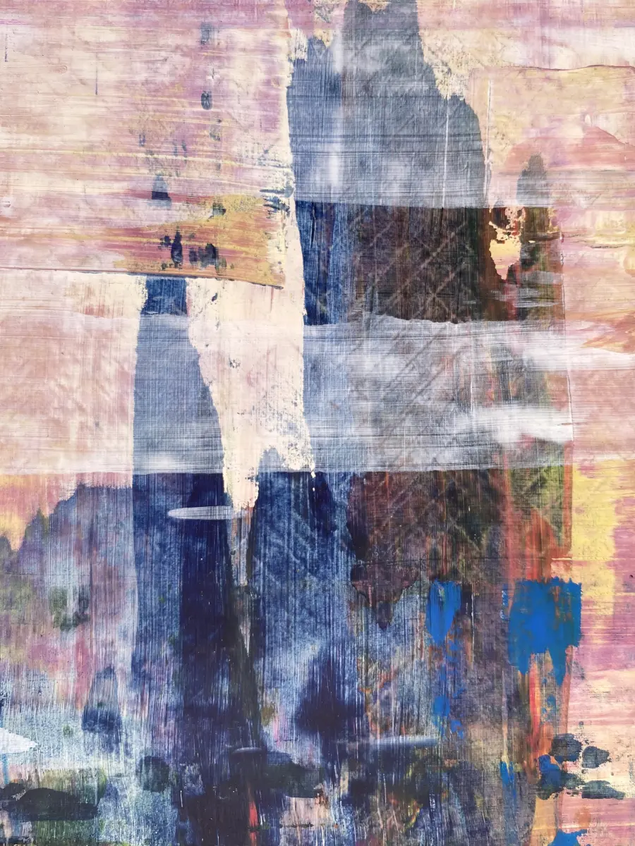 Brigitte Salzmann - layering III, jeans day, 2009, acryl auf papier