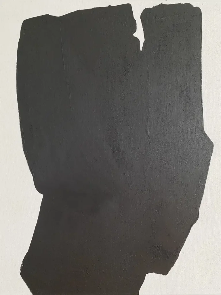 Brigitte Salzmann - why whisper, 2026, acril auf jute, 120 x 100 cm