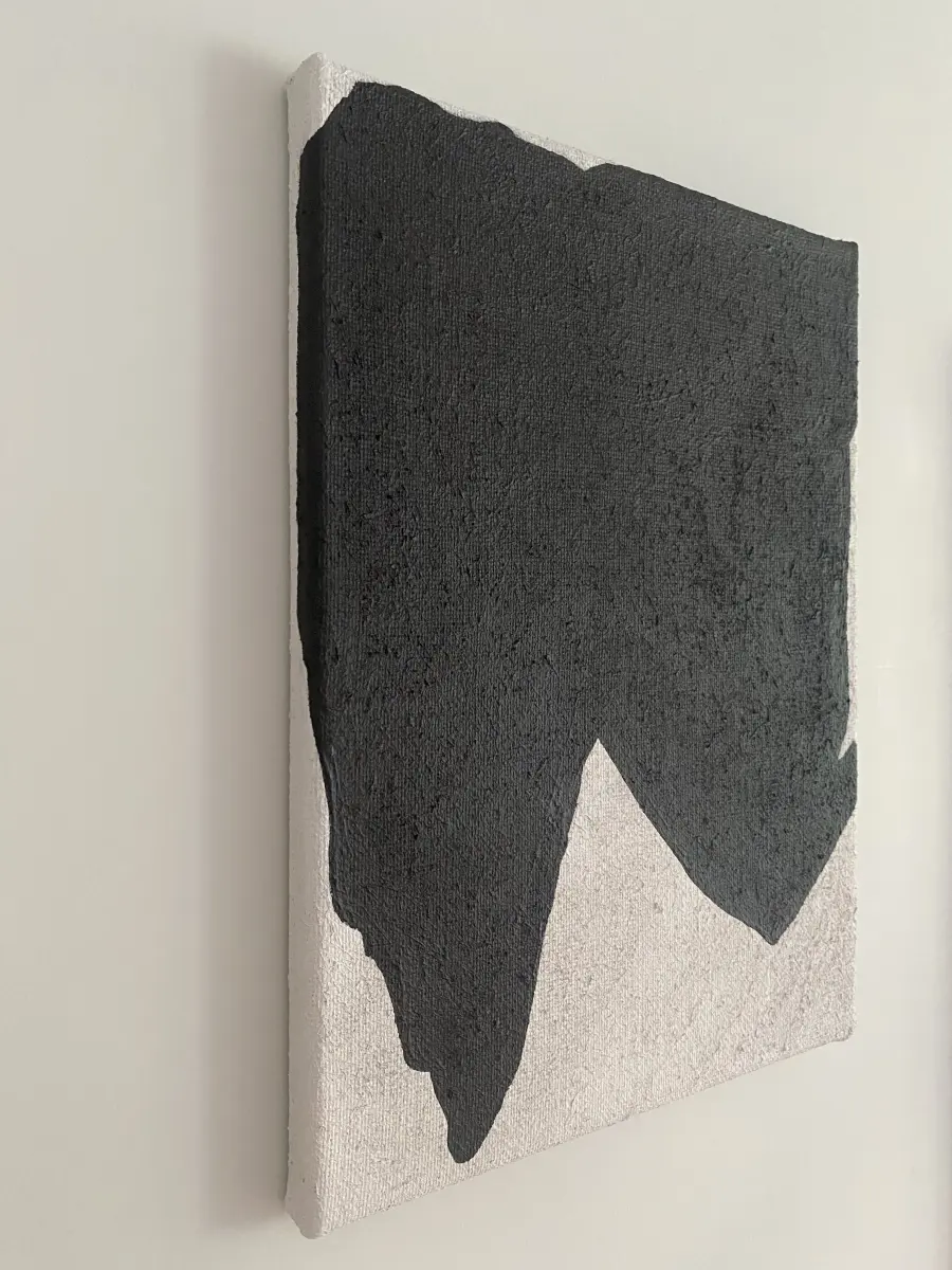 Brigitte Salzmann - in mood, 2026, acryl auf jute, 40 x 30 cm