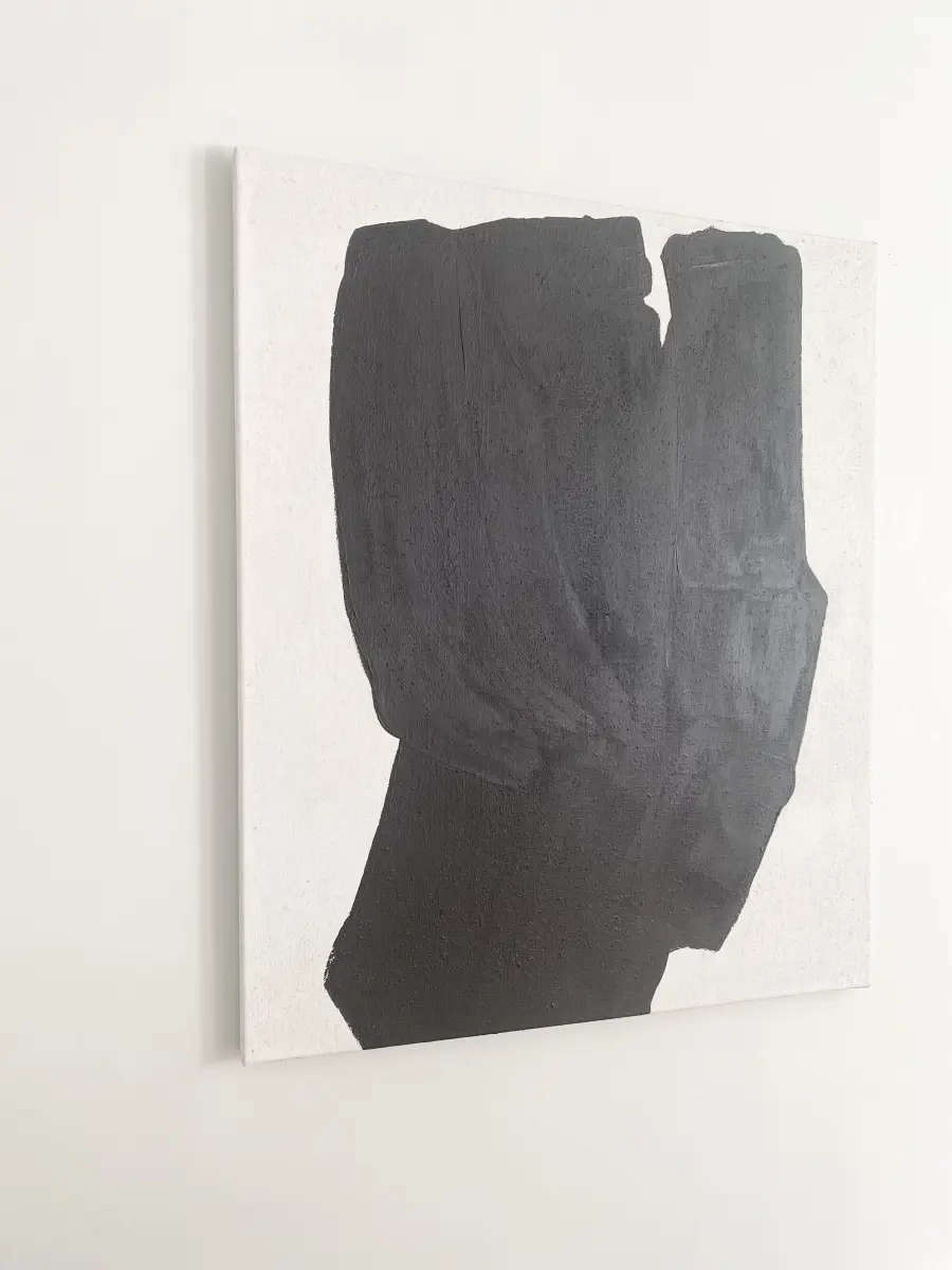 Brigitte Salzmann - why whisper, 2026, acril auf jute, 120 x 100 cm