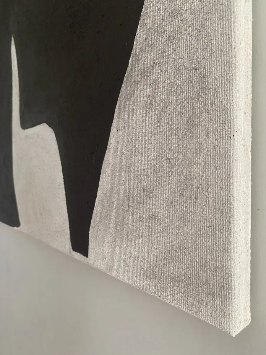 Brigitte Salzmann - to bow, 2026, acryl auf jute, 80 x 60 cm